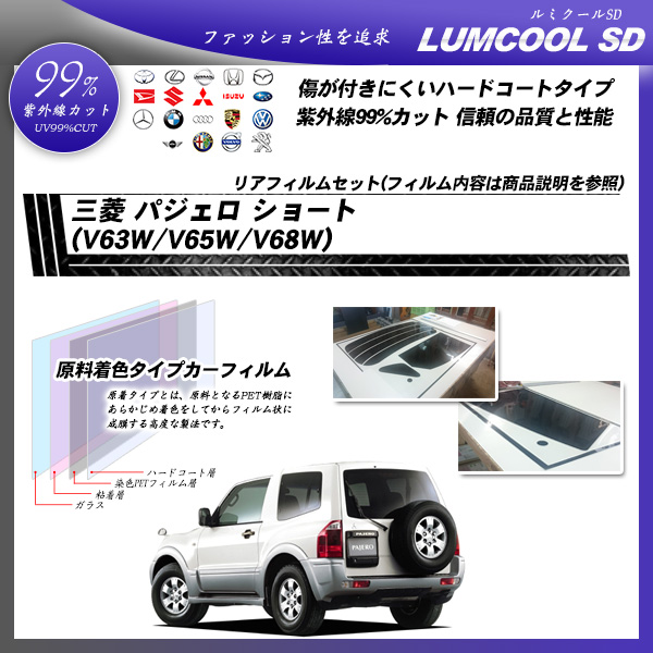 三菱 パジェロ ショート (V63W/V65W/V68W) ルミクールSD カット済みカーフィルム リアセットの詳細を見る