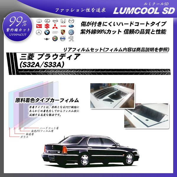 三菱 プラウディア (S32A/S33A) ルミクールSD カット済みカーフィルム リアセットの詳細を見る
