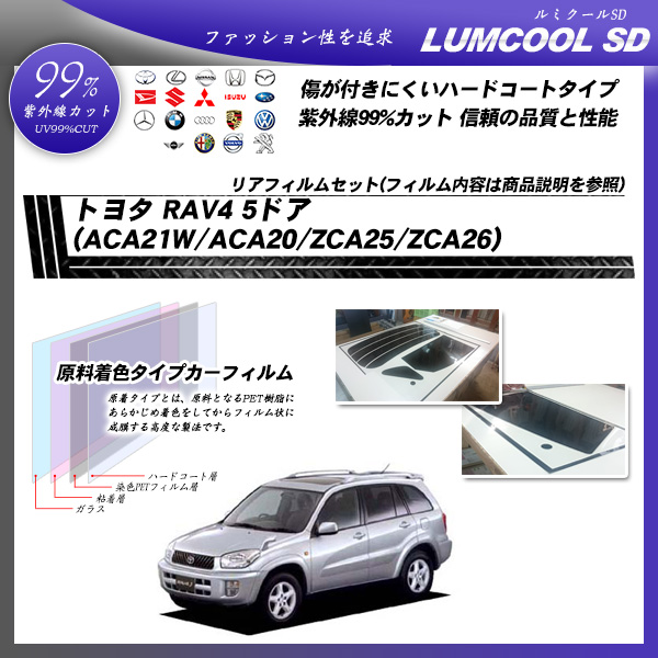 トヨタ RAV4 5ドア (ACA21W/ACA20/ZCA25/ZCA26) ルミクールSD カット済みカーフィルム リアセット