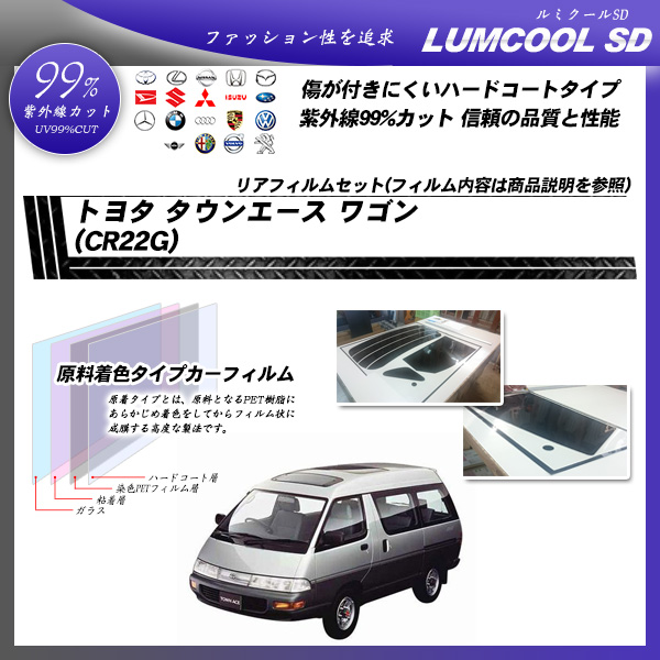 トヨタ タウンエース ワゴン (CR22G) ルミクールSD カット済みカーフィルム リアセットの詳細を見る