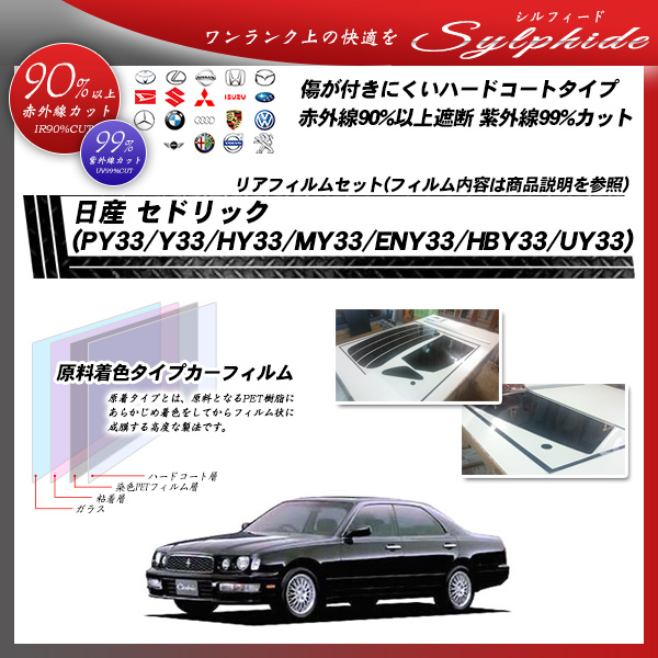 日産 セドリック (PY33/Y33/HY33/MY33/ENY33/HBY33/UY33) シルフィード カーフィルム カット済み UVカット リアセット スモークの詳細を見る 日産 セドリック (PY33/Y33/HY33/MY33/ENY33/HBY33/UY33) シルフィード カーフィルム カット済み UVカット リアセット スモークの詳細を見る