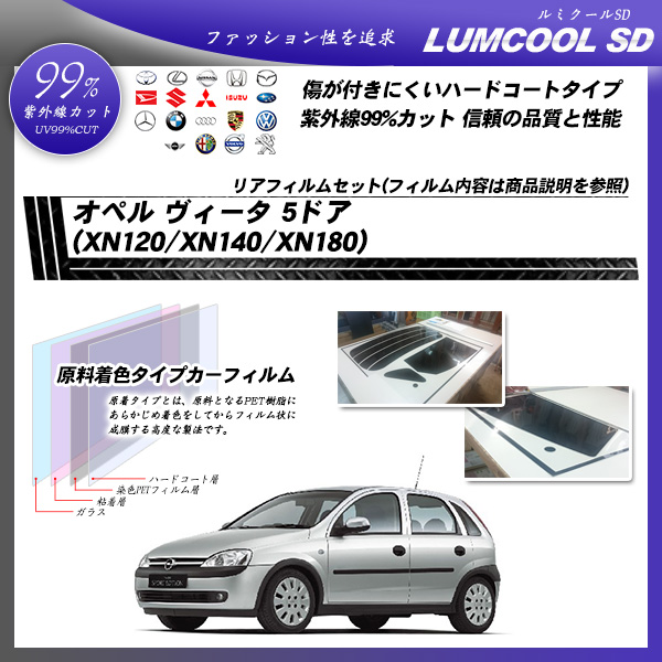 オペル ヴィータ 5ドア (XN120/XN140/XN180) ルミクールSD カーフィルム カット済み UVカット リアセット スモークの詳細を見る オペル ヴィータ 5ドア (XN120/XN140/XN180) ルミクールSD カーフィルム カット済み UVカット リアセット スモークの詳細を見る