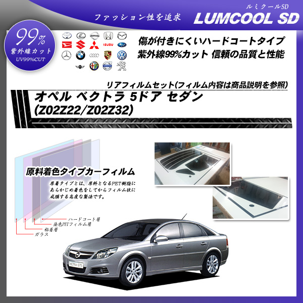 オペル ベクトラ 5ドアセダン (Z02Z22/Z02Z32) ルミクールSD カーフィルム カット済み UVカット リアセット スモークの詳細を見る オペル ベクトラ 5ドアセダン (Z02Z22/Z02Z32) ルミクールSD カーフィルム カット済み UVカット リアセット スモークの詳細を見る