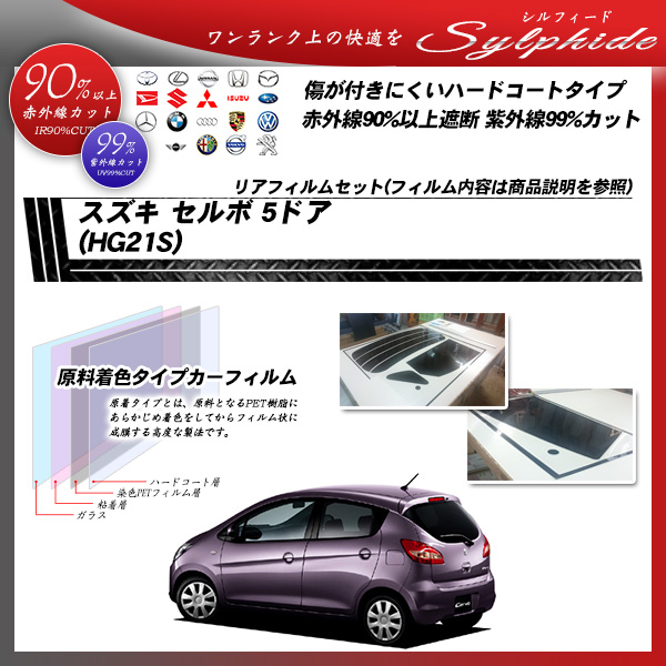 スズキ セルボ 5ドア (HG21S) シルフィード カーフィルム カット済み UVカット リアセット スモークの詳細を見る スズキ セルボ 5ドア (HG21S) シルフィード カーフィルム カット済み UVカット リアセット スモークの詳細を見る